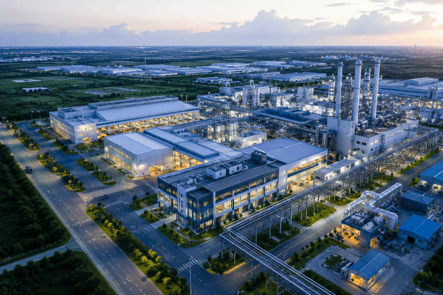 Modern manufacturing plant